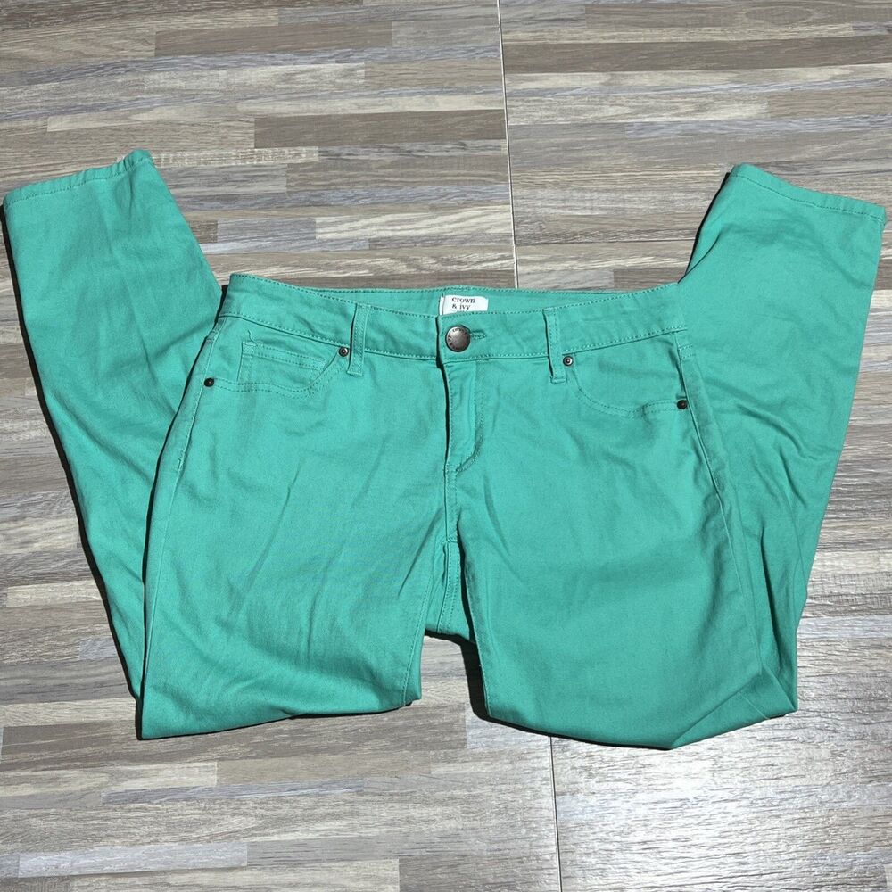 Crown And Ivy Teal Pants Petite Size 2
